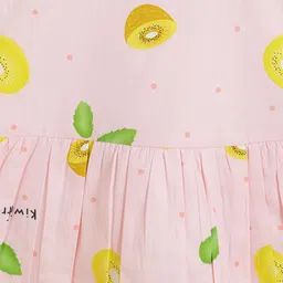 Kids On Board Girls Pink Printed A-Line Dress image 3