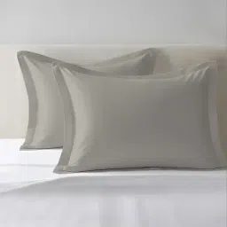 Pizuna Ash Grey Cotton Pillow Covers - Set of 2-picture-11