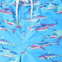 GAP Boys Blue Regular Fit Printed Swim Shorts image 4