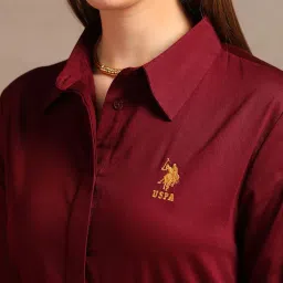 U.S. Polo Assn. Maroon Graphic Print Shirt image 4