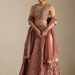 Soch Floral Embroidered Sequinned Ready to Wear Lehenga & Blouse With Dupatta image 3