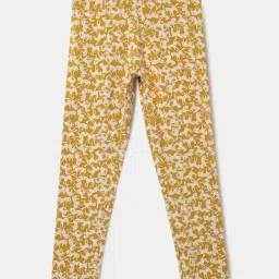 United Colors of Benetton Kids Yellow Cotton Printed Leggings-picture-37