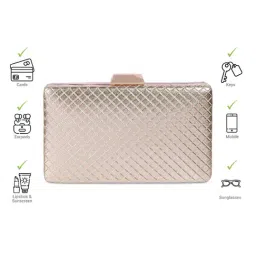 Metro Rose Gold Textured Free Size Clutch image 2