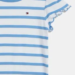 Tommy Hilfiger Kids Copenhagen Blue Striped Regular Fit T-Shirt image 4