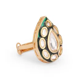 Curio Cottage Meira Enamel Drop of Kundan Ring image 4