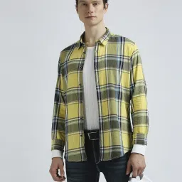 Pepe Jeans Yellow Cotton Regular Fit Checks Shirt image 4