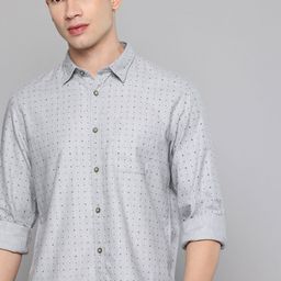 Indian Terrain Pure Cotton Classic Fit Micro Ditsy Printed Casual Shirt-picture-38