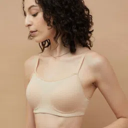 Ginger by Lifestyle Beige Cotton Full Coverage Bra image 4