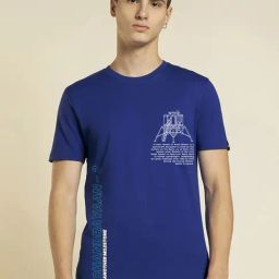 Bewakoof Blue Cotton Regular Fit Printed T-Shirt-picture-32