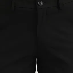 United Colors of Benetton Black Polyester Viscose Blend Slim Trousers image 4