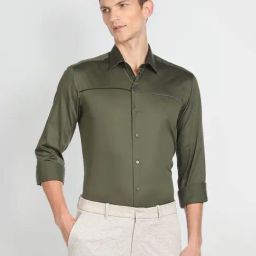 Arrow New York Green Cotton Slim Fit Shirt-picture-0