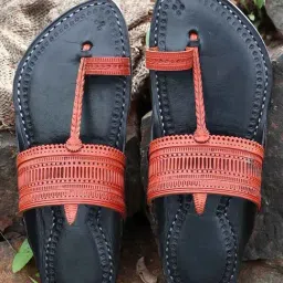 Kalapuri Men's Orange Kolhapuri Sandals-picture-34