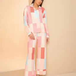 Sweet Dreams Peach Relaxed Fit Printed Night Suit-picture-30