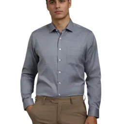 Louis Philippe Grey Cotton Slim Fit Shirt-picture-11
