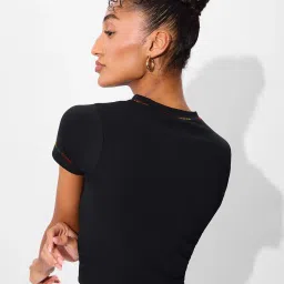 The Souled Store Black ted Logo T-Shirt image 4