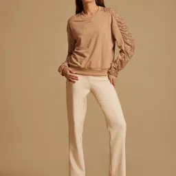 Kazo Beige Embellished Sweatshirt image 4