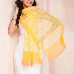 fabindia Mustard Cotton Silk Stole image 4