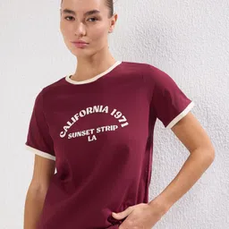 Trendyol Women Typography Printed Round Neck Cotton T-shirt-picture-41