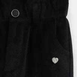 Blue Giraffe Girls Black Cotton Solid 1 Trouser image 4