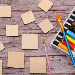 CHL MDF Wooden Coasters Square Wood Material 200 g (Set of 6) image 3