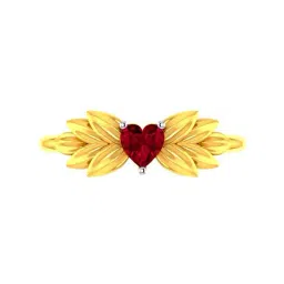 P.C. Chandra Jewellers 18k Yellow Gold Ring with A Heart & Leafy Designs for Women & Girls-image-33
