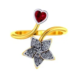 P.C. Chandra Jewellers 22k Gold Ring with A Studded Floral Design & A Mini Heart for Women & Girls-picture-41