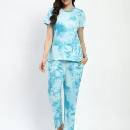 MADAME M Secret Aqua Tie - Dye T-Shirt With Pyjamas-picture-13