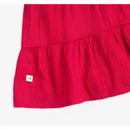 ed-a-mamma baby Ed-A-Mamma Girls Pink Cotton Self Design Casual Dress with Bloomer image 4