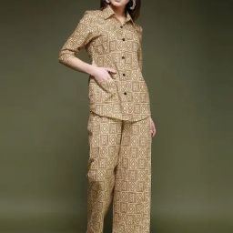 SELVIA Brown & Beige Printed Co-Ord Set-picture-45