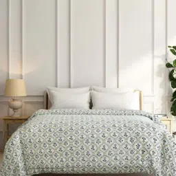 India Circus White Cotton 140 TC 110 GSM Majestic Mandala Single Quilt Rajais-picture-10