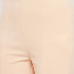 Madame Beige Polyester Boot-Leg Solid Trouser image 4