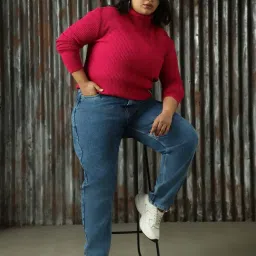 High Star Plus Size Pink Regular Fit Sweater image 4