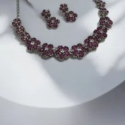 Women Click Rhodim-Plated Stone-Studded Jewellery Set-picture-55