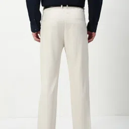 showoffff Showoff Beige Cotton Slim Fit Trousers image 4