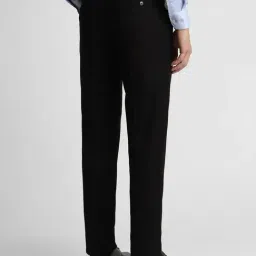 Peter England Black Slim Fit Trousers image 2
