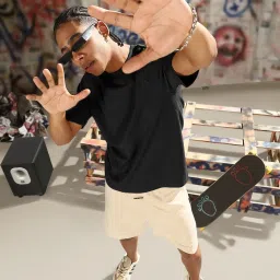 SHOWOFFFF Black Cotton Regular Fit T-Shirt image 4