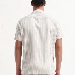 showoffff SHOW OFF Cream Cotton Relaxed Fit Stripes Co-Ords image 4