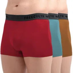 Freecultr Multi Color Modal Regular Fit Solid Trunks (Pack of 3)-picture-37