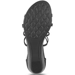 Mochi Women's Black Ankle Strap Wedges image 4