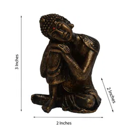 eCraftIndia Brown Resting Buddha Showpiece image 2