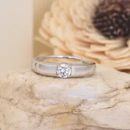Ornate Jewels 925 Silver 1 Carat American Diamond Single Solitaire Adjustable Ring for Men-picture-18