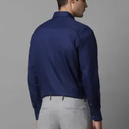 Luxure By Louis Philippe Navy Regular Fit Texture Shirt image 2