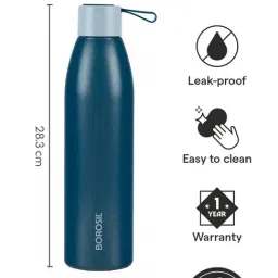 Borosil Hydra 750ml Duomate Blue Stainless Steel Bottle image 4