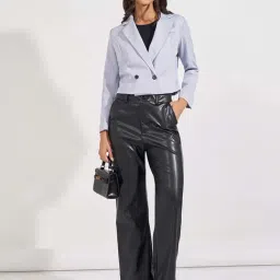 Styli Purple Plain Blazer image 3