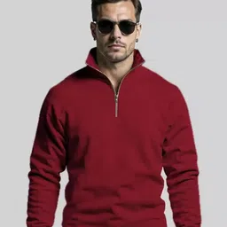 Imsa Moda Men Solid Half Zipper Sweatshirt-picture-10