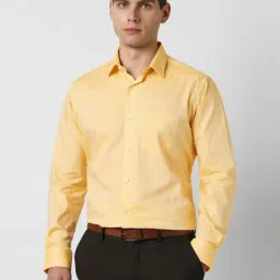 Van Heusen Yellow Cotton Regular Fit Shirt-image-79