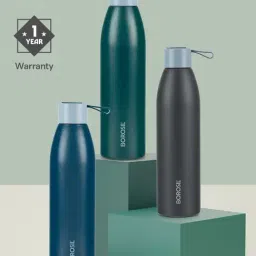 Borosil Hydra 750ml Duomate Black Stainless Steel Bottle image 4