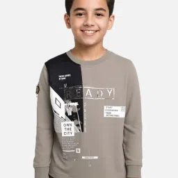 Cavio Kids Grey Printed Full Sleeves T-Shirt-image-56