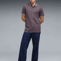 Puma Purple Premium Essentials Elevated Slim Fit Polo T-Shirt image 3