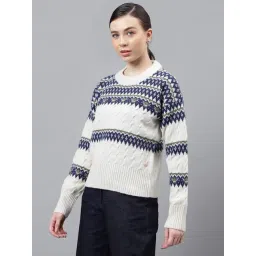 Woods Multicolor Self Design Sweater image 3